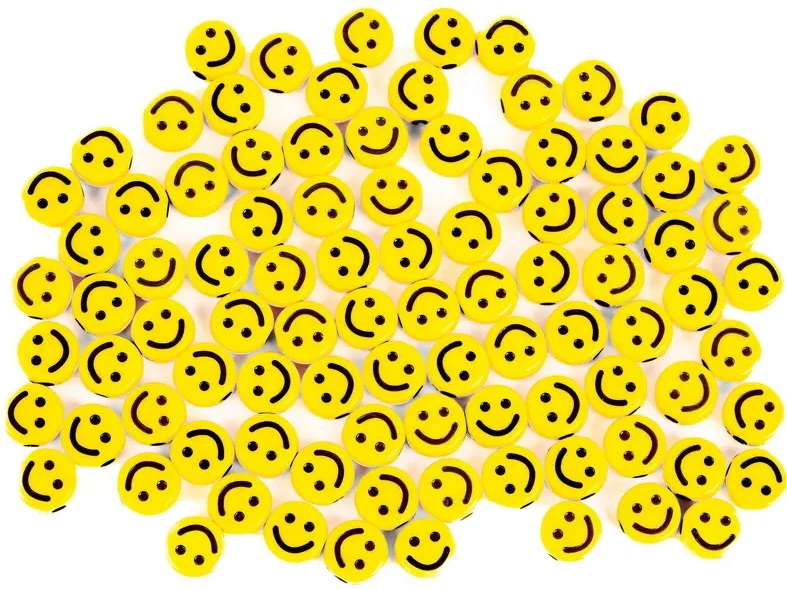 Korálky, 10mm, smile