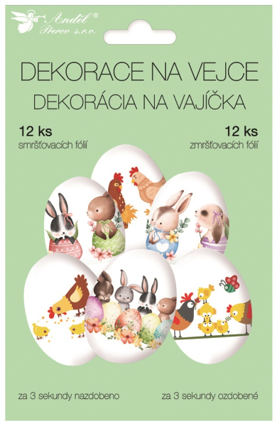 Fólie na vejce, zvířátka, 12 kusů