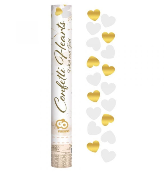 Konfety vystřelovací 40 cm srdce z papíru i folie mix