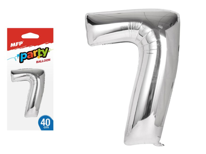 Nafukovací číslice, 7, stříbrná, 40cm