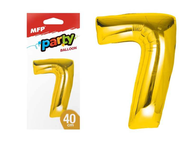 Nafukovací číslice, 7, zlatá, 40cm