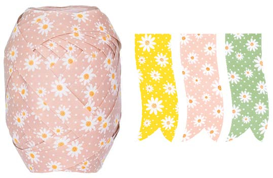 Stuha vázací 10 metrů s potiskem květy