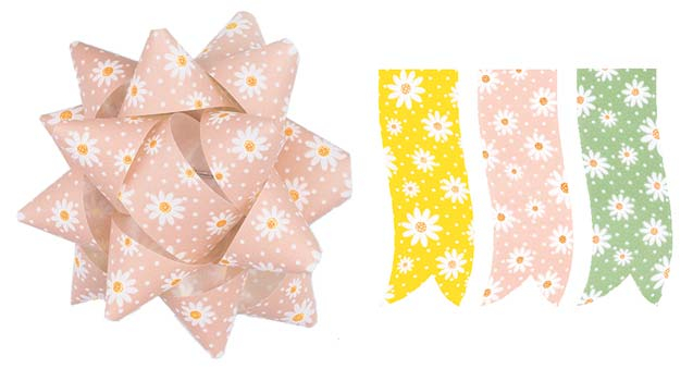 Hvězdička na dárky 6,5 cm s potiskem květin