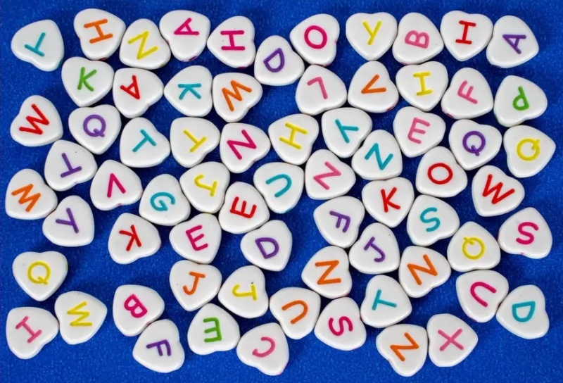 Korálky srdce, ABC pastel