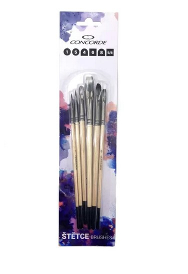 Štětec, Sada 6ks, Natural Nylon