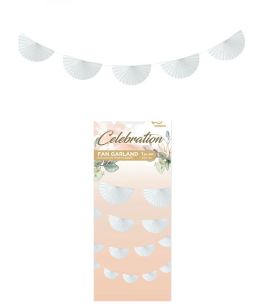 Girlanda vějíře 3m bílá