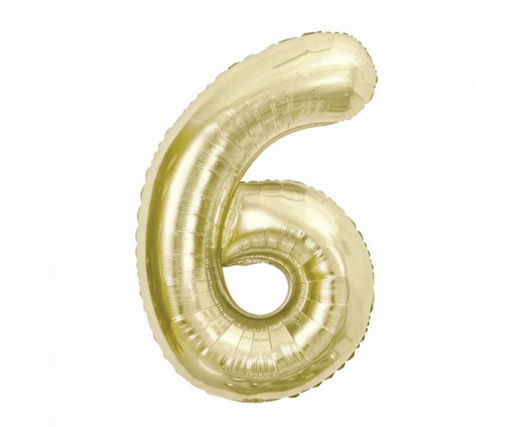 Nafukovací číslice, 6, champagne, 85cm