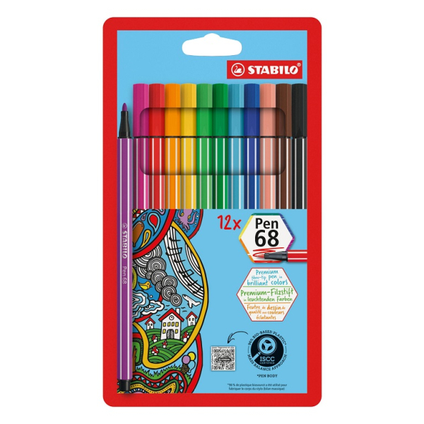Popisovače,fixy, Stabilo, Pen 68, 12 kusů
