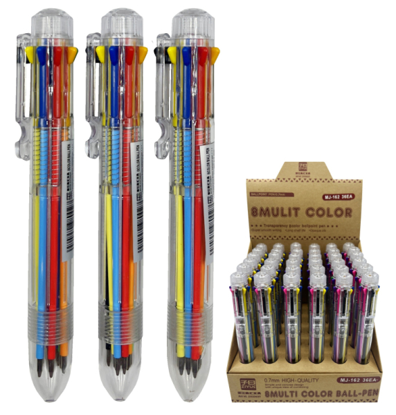 Kuličková tužka, propiska, osmibarevná