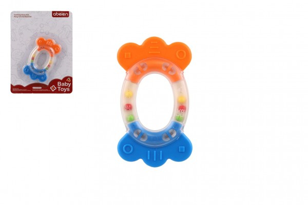 Chrastítko, kousátko ovál, plast, silikon