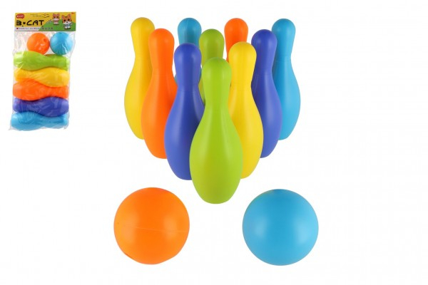 Kuželky 10ks, Míče 2ks plast, 22,5x43cm