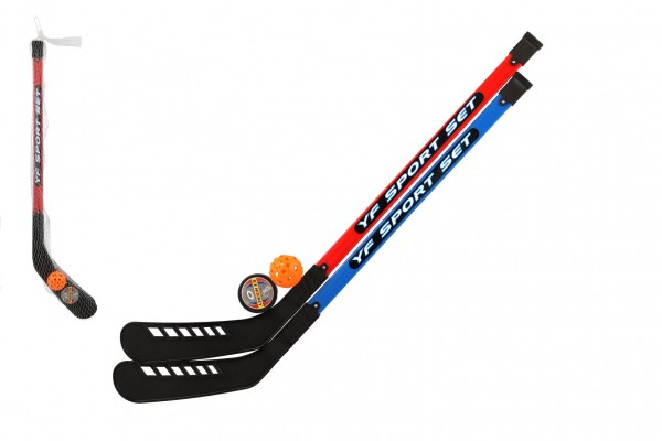 Hokejka pozemní 2ks plast, 92cm, Florbalový míček, Puk v síťce