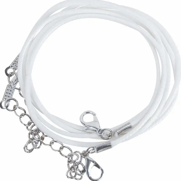 Šňůrka na výrobu náhrdelníku, se zapínáním, bílá