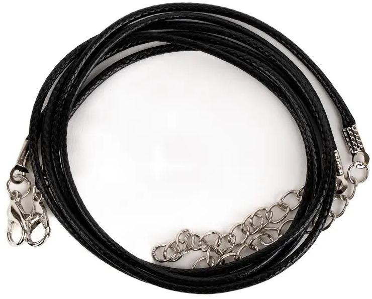 Šňůrka na výrobu náhrdelníku, se zapínáním, černá