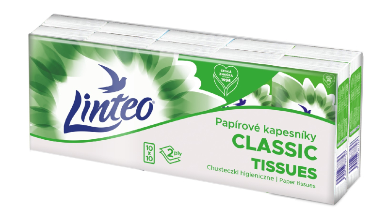 Kapesníky 10x10ks, 2vrstvé linteo