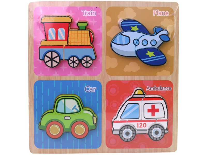 Puzzle dřevěné, dopravní prostředky