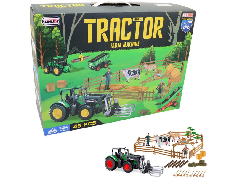 Traktor s farmou a příslušenstvím