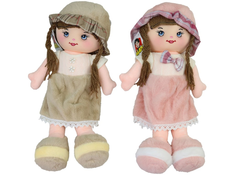 Panenka textilní s kloboukem