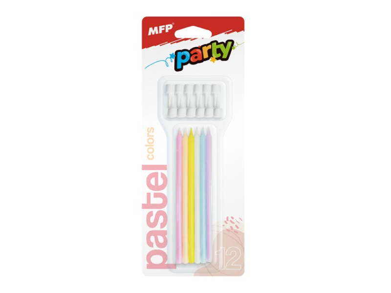 Svíčky dortové pastelové 12 kusů
