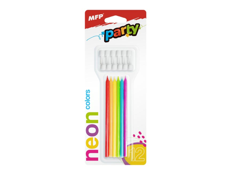 Svíčky dortové neonové 12 kusů