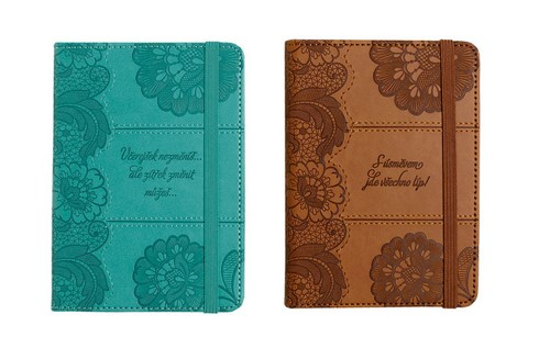 Zápisník s textovou razbou