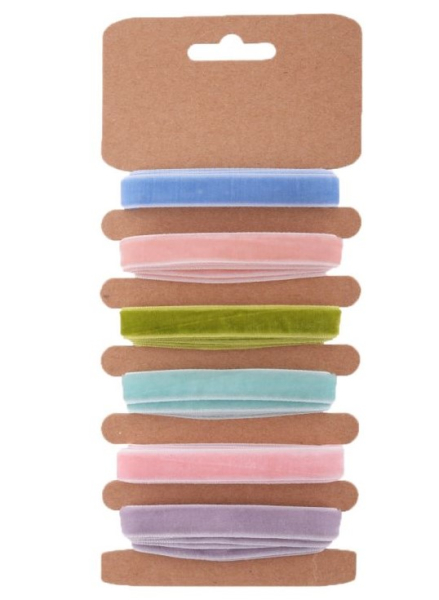 Stuha semišová 1 m sada 6 kusů