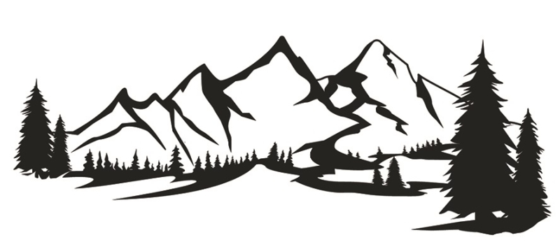 Samolepka na zeď, černé hory