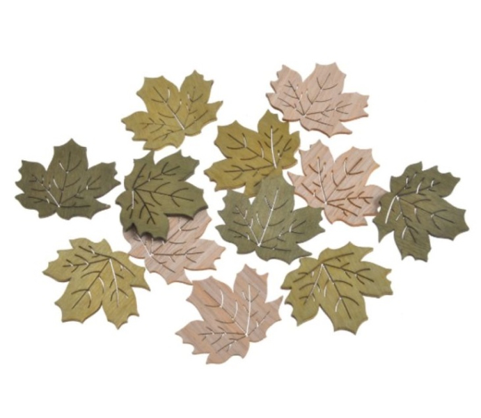 Listy javoru, dřevěné, 12 kusů