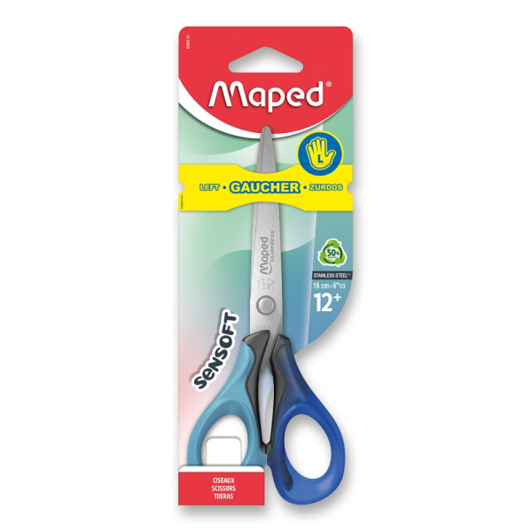 Nůžky pro leváky, Maped Sensoft, 16cm