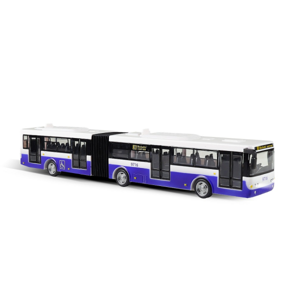 Autobus kloubový, česky hlásí zastávky