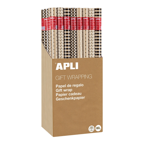 Balicí papír 2m-70cm kraf style, 5vzorů