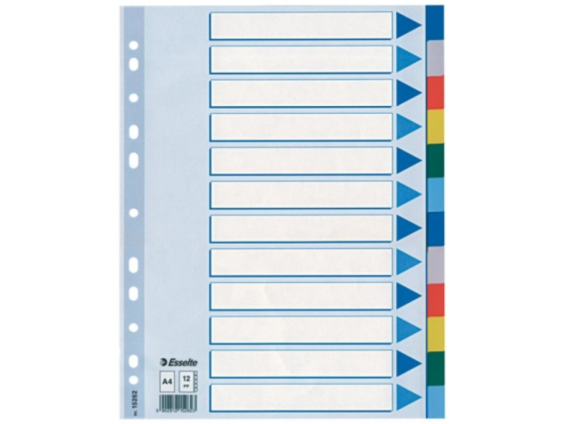 Rozdružovač A4, plast, 12 barev