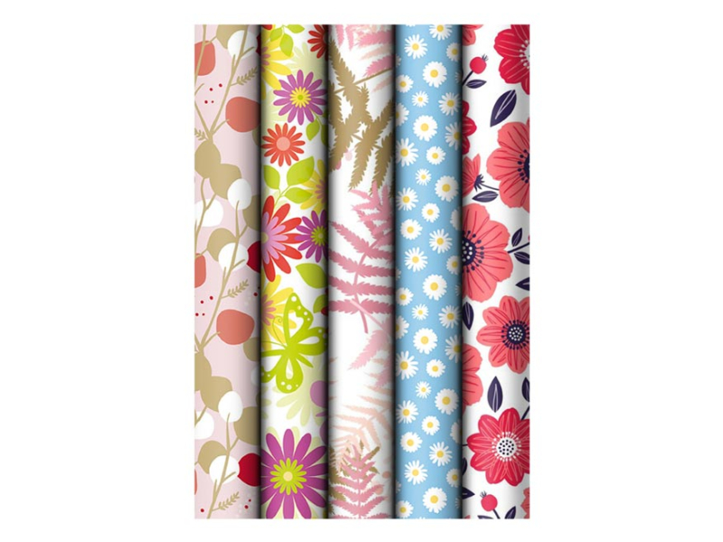 Balicí papír role 2 metry květinový