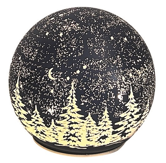 Svítící skleněná koule s motivem krajiny