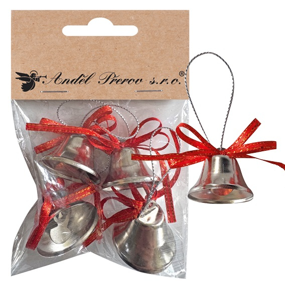 Zvonky stříbrné 4 kusy