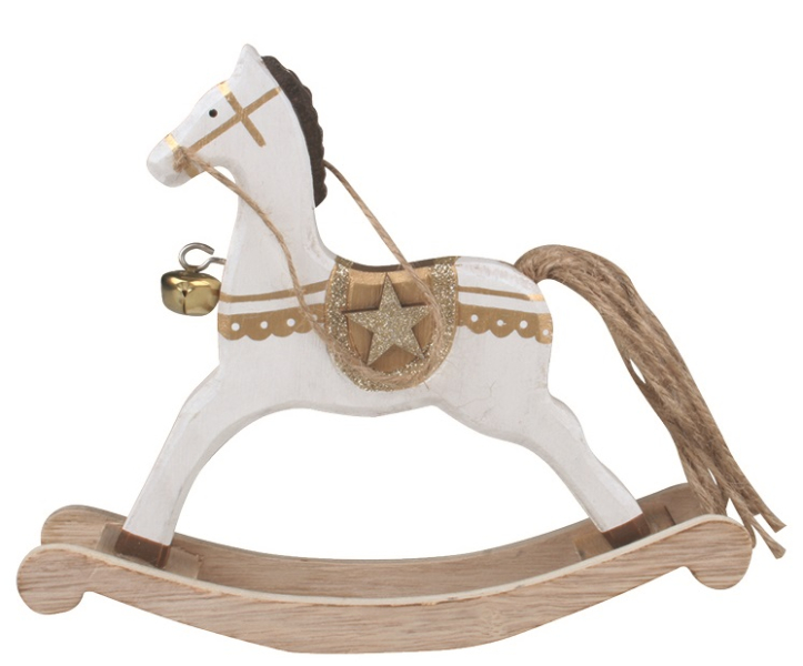 Koník houpací s rolničkou dřevěný