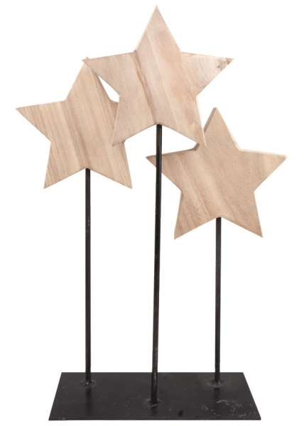 Hvězdy dřevěné na kovovém podstavci
