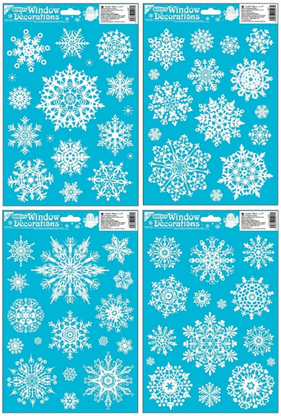 Fólie na okno, vločky s glitrem