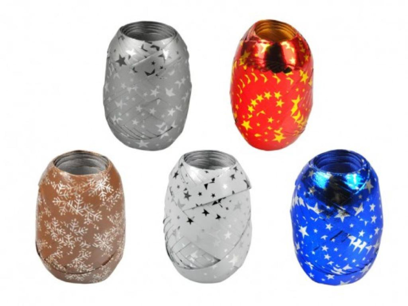 Stuha 10 mm, 20 m, vánoční potisk