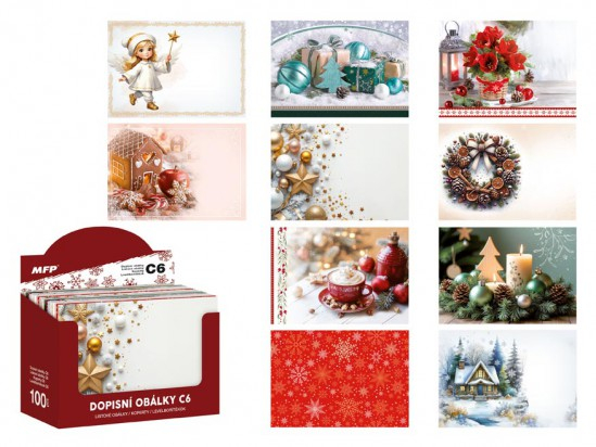 Obálka vánoční s potiskem C6