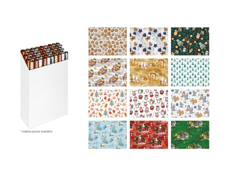 Balicí papír vánoční v roli 5 kusů 100 x 70 cm