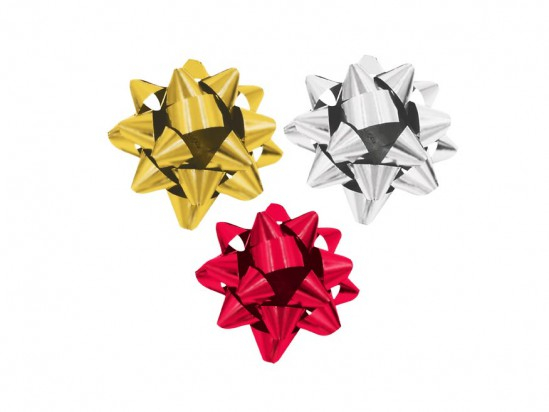 Hvězdička nalepovací dárková, Jumbo 15 cm Jumbo metal mat