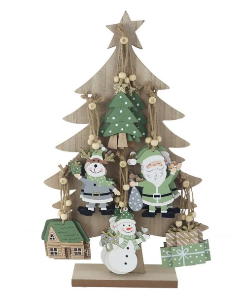 Ozdoby dřevěné, zelený mix