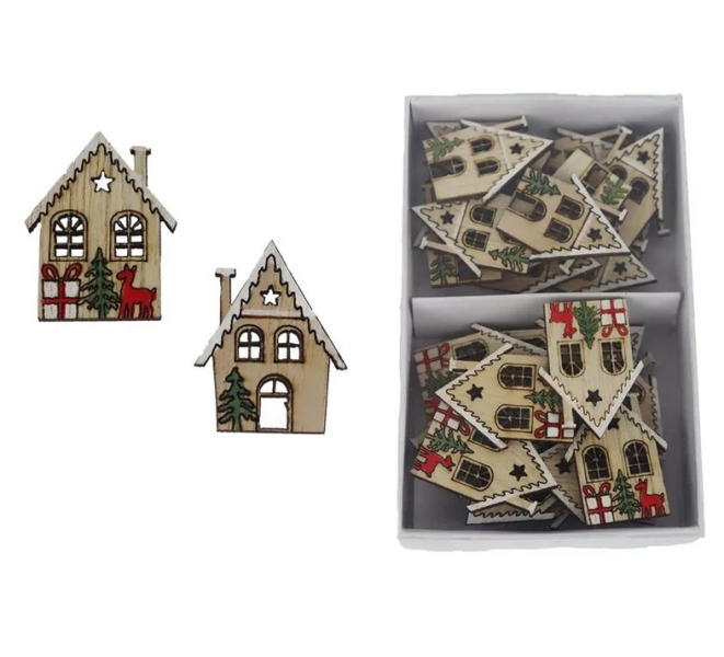 Domeček dekorační 24 kusů