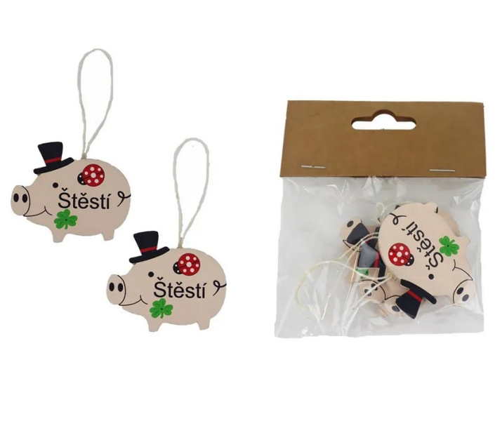 Prasátko pro štěstí 4 kusy
