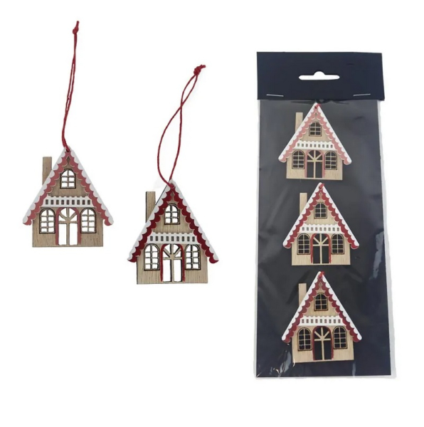 Domeček k zavěšení, 3 kusy
