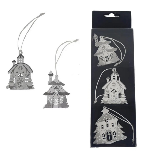 Domeček k zavěšení 3 kusy