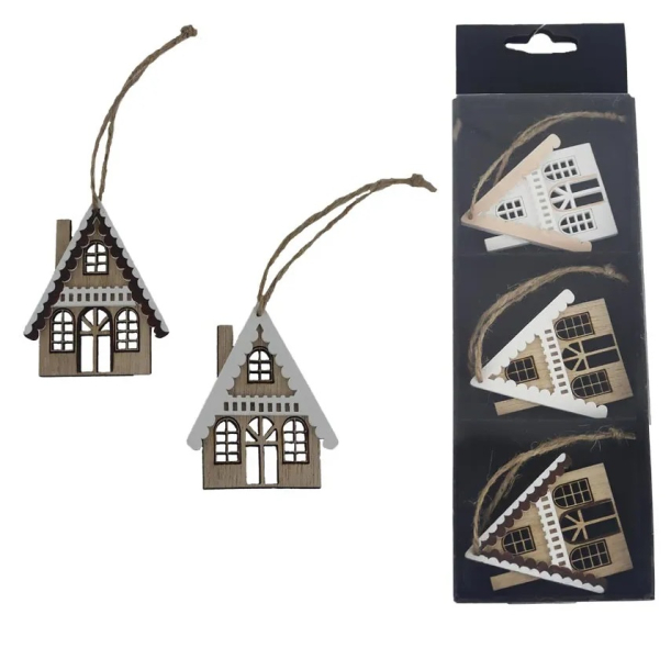 Domeček k zavěšení 3 kusy