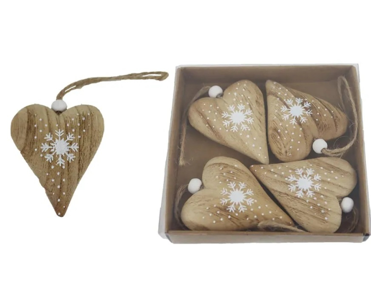 Srdce k zavěšení 4 kusy