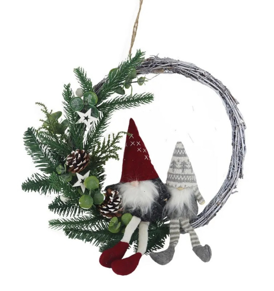 Věnec vánoční se skřítky 35cm
